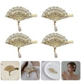 thumbnail image 3 of 4pcs Gorgeous Hair Clips Vintage Fan Headdress Fan Hair Decorations, 3 of 8
