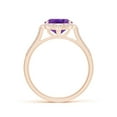 thumbnail image 2 of ANGARA Natural 2.28 Ct. Amethyst with Diamond Halo Ring in 14K Rose Gold for Women (Ring Size: 11.5), 2 of 10