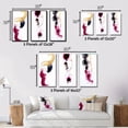 thumbnail image 4 of Designart "Peaceful Intensity Magenta and Gold Series" Abstract Painting Framed Wall Art Set Of 3 - Gold Modern Frame Gallery Set For Office Decor, 4 of 6