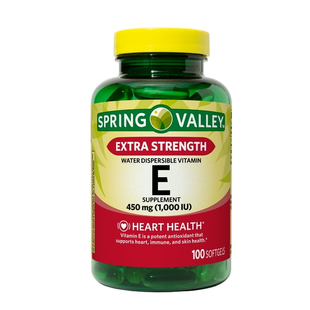 Spring Valley Extra Strength Water Dispersible Vitamin E Softgels, 450