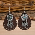 thumbnail image 3 of Nvzi Pendientes colgantes de estilo retro, nuevos y únicos, estilo bohemio étnico, joyería vintage (marrón), 3 of 3