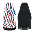 thumbnail image 4 of ZIATUBLE Zebra Print Car Seat Covers Full Set of 2 American Flag High Back Bucket Seat Covers for 4 of July Breathable Interior Vehicle Seat Protectors Automotive Accessories for SUV Sedan Van, 4 of 7