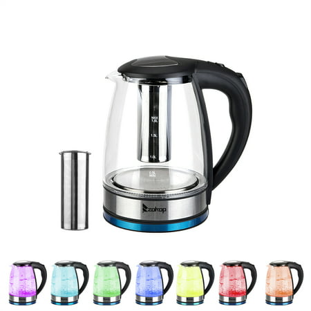 Zimtown 1.8L Electric Kettle Glass Kettle Electric Tea Kettle with Removable Tea Infuser, Fast Boiling with Auto Shut Off, Boil-Dry (Best Fast Boil Kettle)