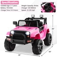 thumbnail image 2 of Costway Camion à Pile 12 V, Voiture Électrique pour Enfants avec Télécommande, Jouet Véhicule à 4 Roues pour Garçons et Filles, 2 of 9
