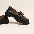thumbnail image 4 of Minnieouse Mocasines con cadena de Metal, zapatillas elegantes a rayas antideslizantes de tacón bajo a la moda, resistentes al desgaste, regalo Calzado Albaricoque, 4 of 6