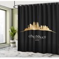 thumbnail image 5 of Ambesonne Cincinnati Shower Curtain, Skyscrapers Monumental, 69"Wx70"L, Charcoal Grey Pale Brown, 5 of 5