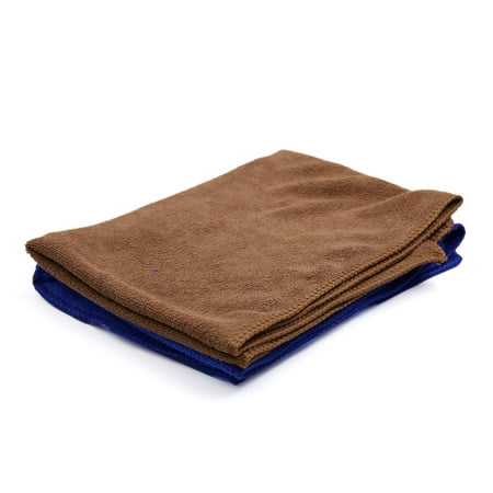 2 Pcs High Absorbing Synthetic Chamois Car Clean Cloth Towel Protective for Auto Vehicle Blue Coffee Color