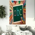 thumbnail image 3 of Crayon Tapestry, School Themed Photo with ABC Lettering on Chalkboard with Painting Crafts Print, Wall Hanging for Bedroom Living Room Dorm Decor, 60W X 80L Inches, Multicolor, by Ambesonne, 3 of 5