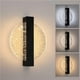 thumbnail image 2 of Aplique de pared LED regulable de 12 W, moderno aplique de pared de aluminio para interiores, lámpara de noche LED, aplique de pared redondo de acrílico negro para sala de estar, dormitorio y escalera, 2 of 4