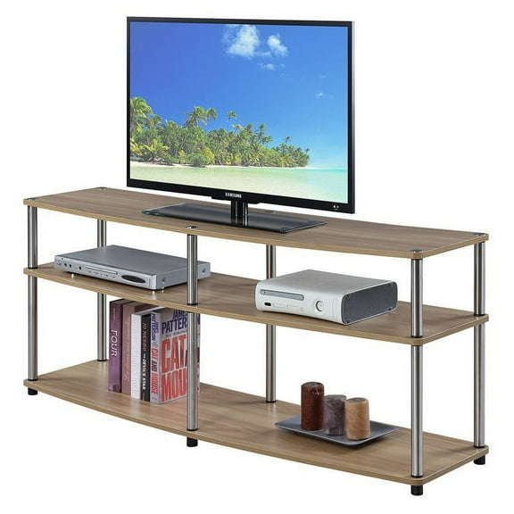 Pemberly Row 3 Tier 60" TV Stand in Light Oak
