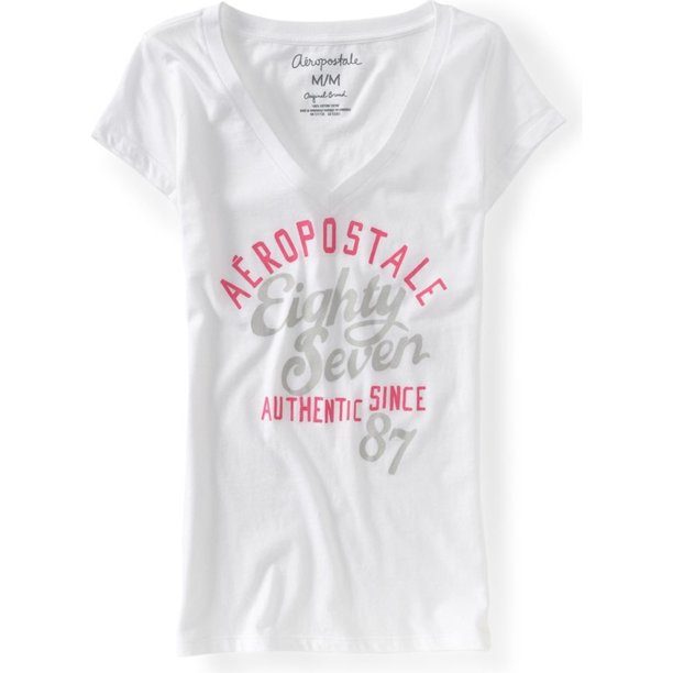 Aeropostale Aero camiseta gráfica para mujer, blanca, extragrande Aeropostale Camiseta gráfica
