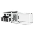thumbnail image 5 of PawHut Wooden Chicken Coop with Nesting Box, Run for 6 Chickens, Dark Gray, 5 of 9