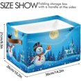 thumbnail image 3 of FREEAMG Snowman Christmas Storage Bin for Toy Storage Basket Dirty Clothes Sundries Office Home Closet Organizer Shelf Cube Box Waterproof Laundry Basket, 1 PCS, 3 of 7