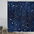 thumbnail image 2 of Night Sky Space Shower Curtain (No Glitter) Star Bathroom Decor 72Wx72H Inch Backdrop Dark Blue Cosmic Starry Fantasy Galaxy Universe Space Fabric Waterproof 12 Plastic HooksRY-KKCQ, 2 of 6