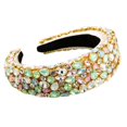thumbnail image 1 of Women Baroque Jewelry Chain Bandana Thick Sponge Colorful Glass Drill Hair Hoop, 1 of 4