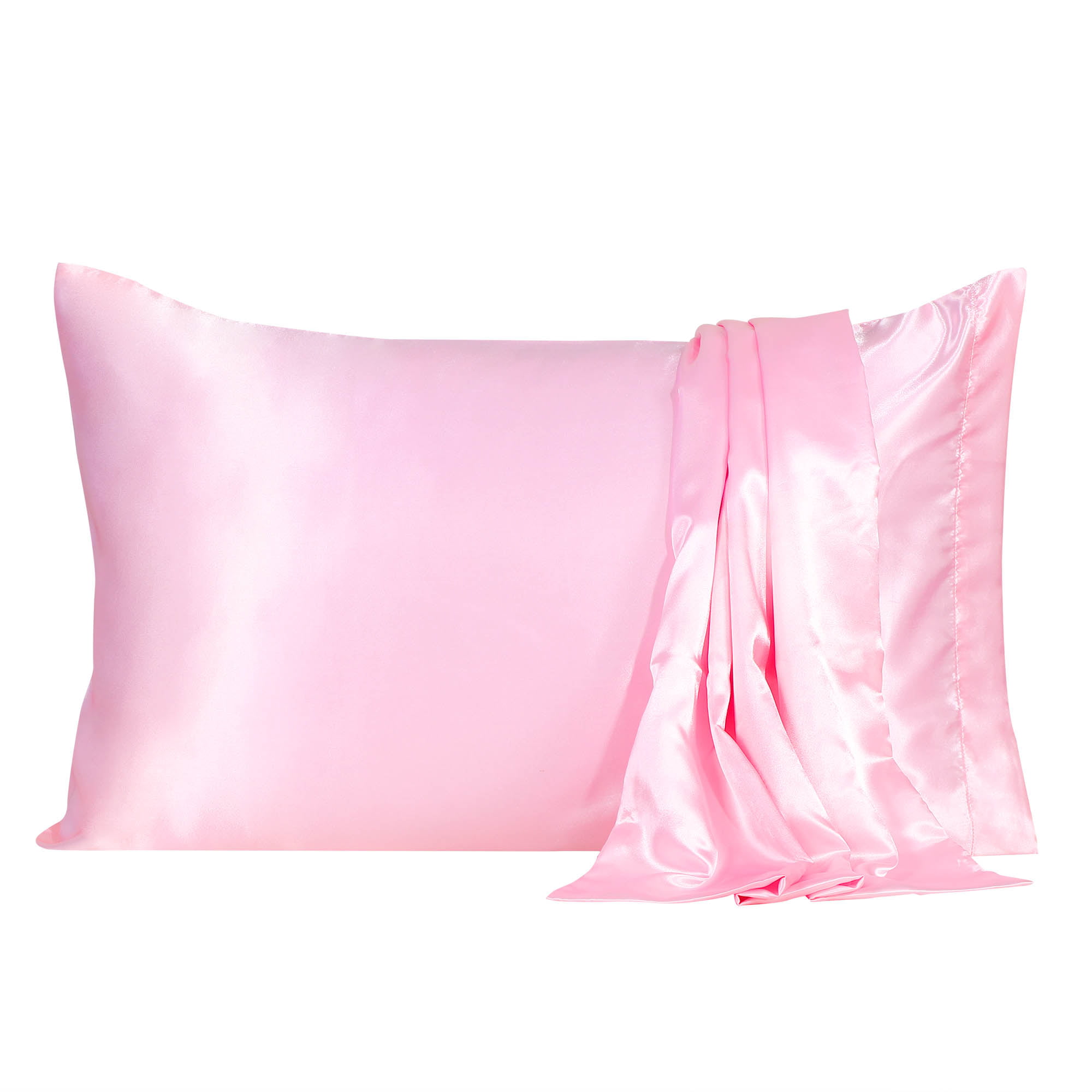 Details about   Kingria Satin Pillowcase for Hair and Skin Zipper Free 2 Pack King Pink
