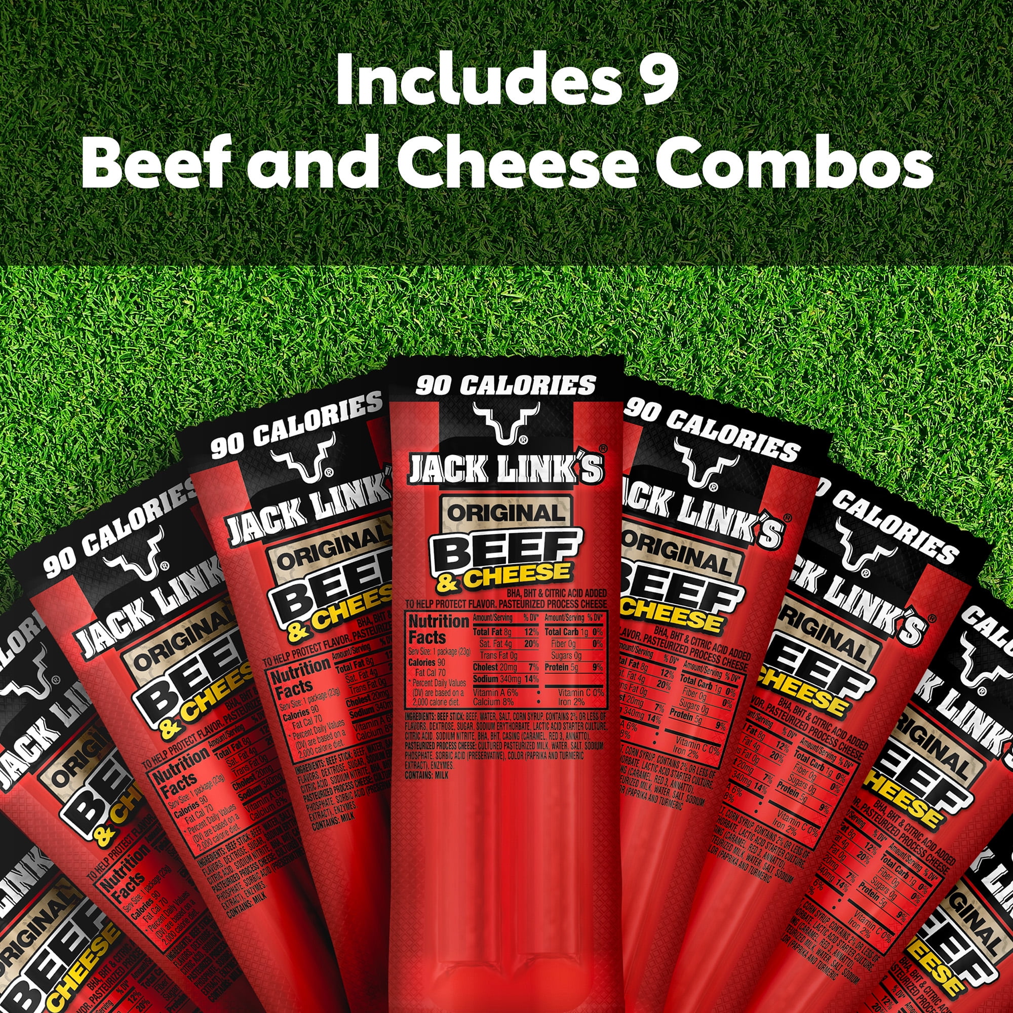 (5 pack) Jack Link's Original Beef & Cheese Sticks 9 Pack