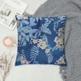 thumbnail image 2 of Decorative Pillow Cover 100% Cotton Square Washable Cushion Covers with Invisible Zipper for Couch, Bedroom, Home, Feuillage - Air Force Blue - Spring/Summer, 2 of 5