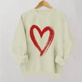 thumbnail image 2 of hotojiny Women's Valentine's Day Sweatshirts Fashion Long Sleeve Crewneck Pullover Casual Cute Heart Print Loose Tops, 2 of 5