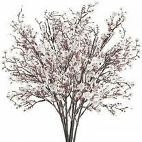 ZULAR 6PCS Artificial Flowers Real Touch Silk Flowers Bouquet Faux Baby Breath Fake Flower for Fall Spring Table Centerpiece Vase Fillers Home Décor (White)