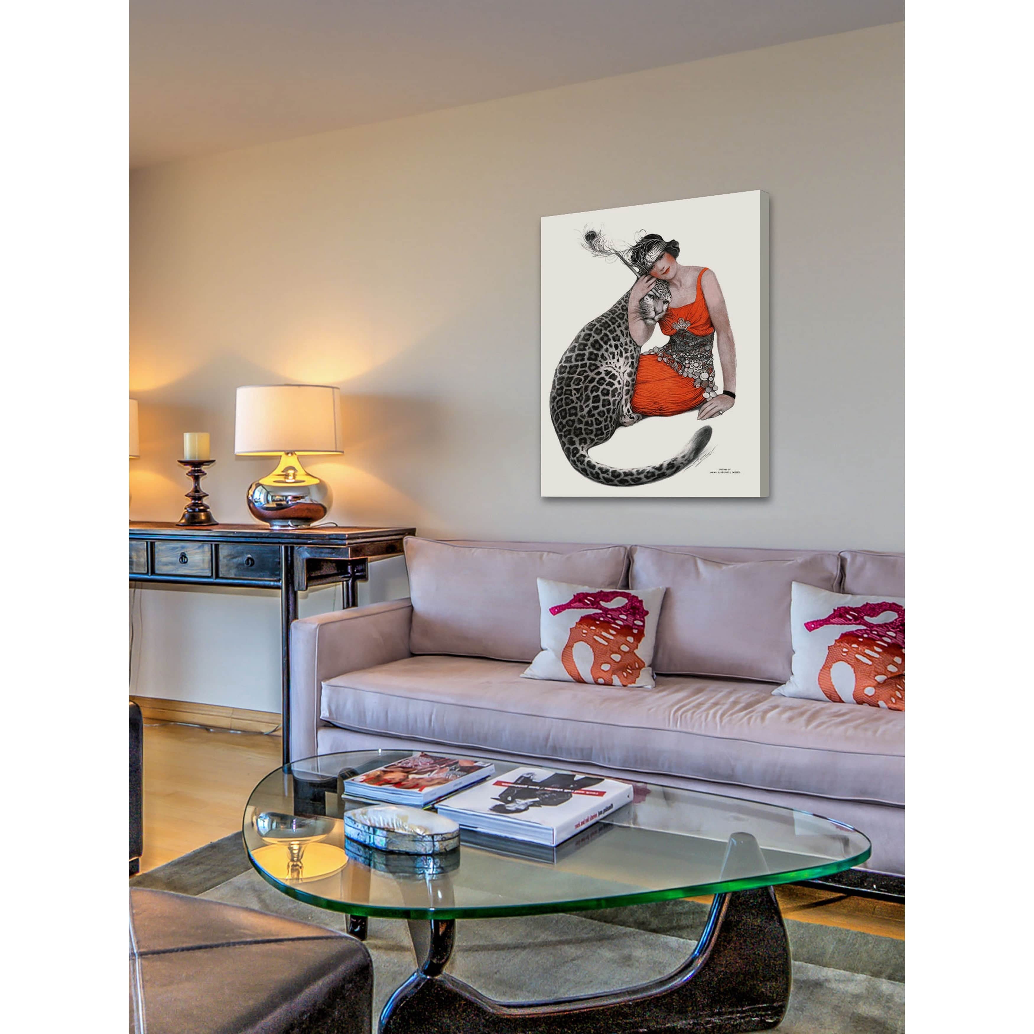 Marmont Hill "Lady and Leopard" by Sarah Stilwell-Weber Painting Print on Canvas
