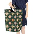 thumbnail image 4 of Yayeee Freestanding Laundry Hamper with Handle Collapsible Large Storage Basket for Clothes, Pink Geometric Flowers, 4 of 7
