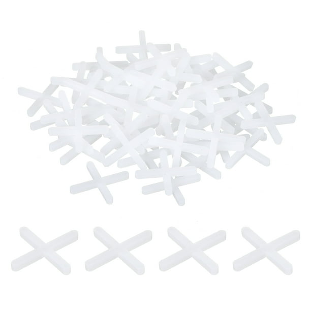 Espaciadores de azulejos de plástico cruzados para pared y piso Uxcell 3mm 1/8" Blanco 300paquete