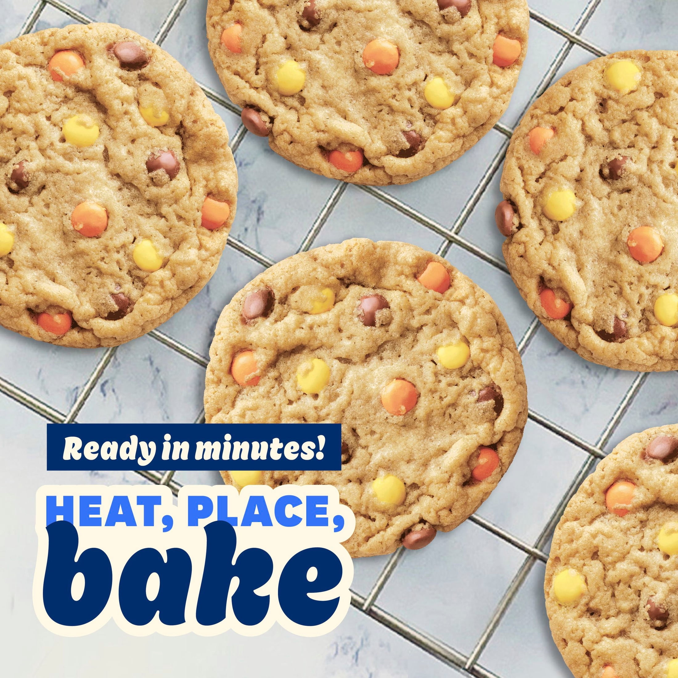 Pillsbury Ready To Bake! Mini REESE'S PIECES Peanut Butter Cookie Dough (12 Big Cookies)