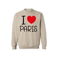 thumbnail image 3 of I Love Paris Heart Print Sweatshirts for Women Crewneck Graphic Sweatshirt S - 3XL Sizes Sand, 3 of 5