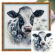 thumbnail image 1 of Hilo de bordar de algodón ecológico completo, punto de cruz estampado de Margarita y vaca de 11CT, 40x40cm, 1 of 9