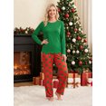 thumbnail image 4 of AIGUR Family Matching Christmas Pajamas Set Long Sleeve Tops with Dot Print Pants, 4 of 10