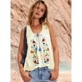 thumbnail image 2 of Women 'S Tie Front Tank Top Y2k Floral Babydoll Crop Vest Going Out Camisole Blouse Shirt Light Yellow S, 2 of 7