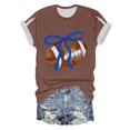 thumbnail image 4 of Fiudx Ofertas Relámpago Camiseta de Manga Corta con Cuello Redondo y Estampado Informal para Mujer, 4 of 4