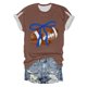 thumbnail image 4 of Puntoco Camiseta de cuello redondo y manga corta con estampado informal para mujer, 4 of 4