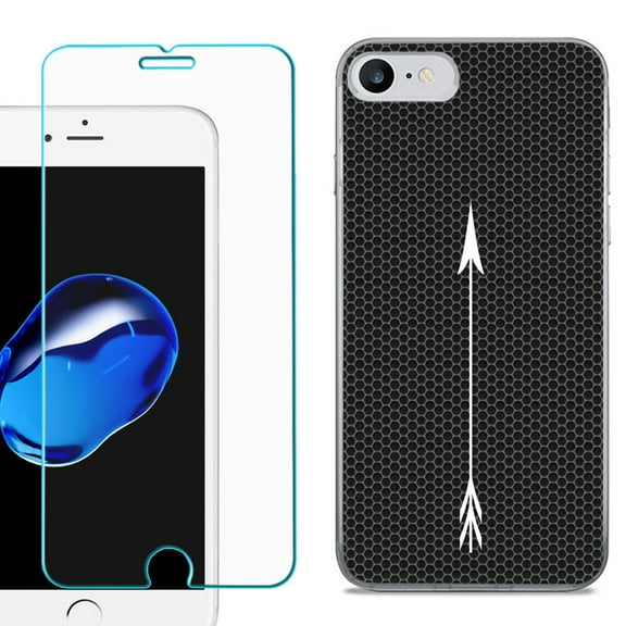 For Apple iPhone SE 2020 Case, Slim-Fit TPU Phone Case, with Tempered Glass Screen Protector, by OneToughShield ® - Arrow