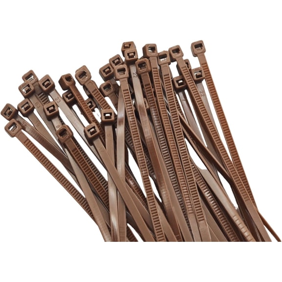 BDKWID-50 PCS Small Cable Ties-4 inch, 40lbs Tensile Strength, Self-Locking Nylon Zip Ties, UV & Heat Resistant, for Indoor and Outdoor Use-Brown