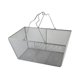 thumbnail image 3 of Cesta de la compra de hierro, práctica y portátil, para comestibles, frutas y cocina. Plata, 3 of 9