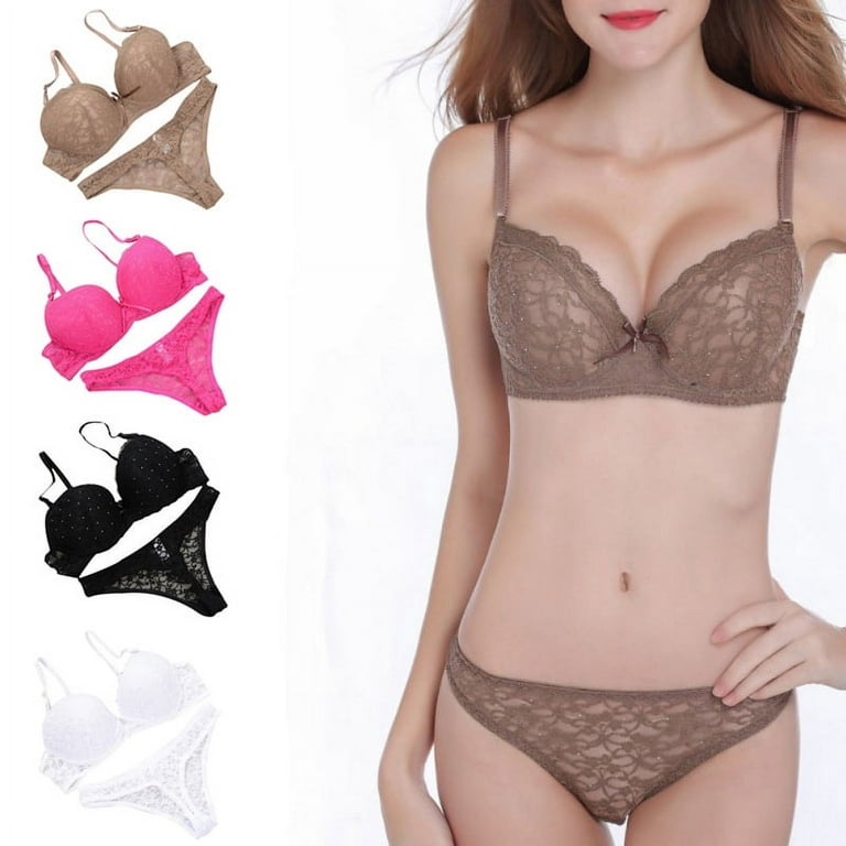 WSSBK Candy Color Push Up Underwear Suit Female no Steel Ring Comfortable  Gathering Bra Set (Color : Skin, Size70C 75A 75B 75C 80A 80B 80C 85A 85B 8  : 70C) : 