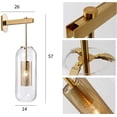 thumbnail image 2 of Wall Sconces Industrial Vintage Wall Light Fixture 1 Light Wall Sconce Wall Lamp for Loft Home Bedroom Hallway,Gold Color Metal Net Cage and Clear Glass Lamp Shade,5.5 Inch, 2 of 7