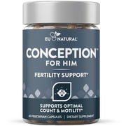 Eu Natural Conception for Him - Male Fertility Supplements with Ashwagandha, Folate & Zinc - Fertility Support for Men, 60 Vegetarian Capsules