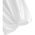thumbnail image 4 of Haut Court d'Été pour Femme Uni à Manches Courtes, T-Shirt à devant Torsadé, Blanc, P, 4 of 5