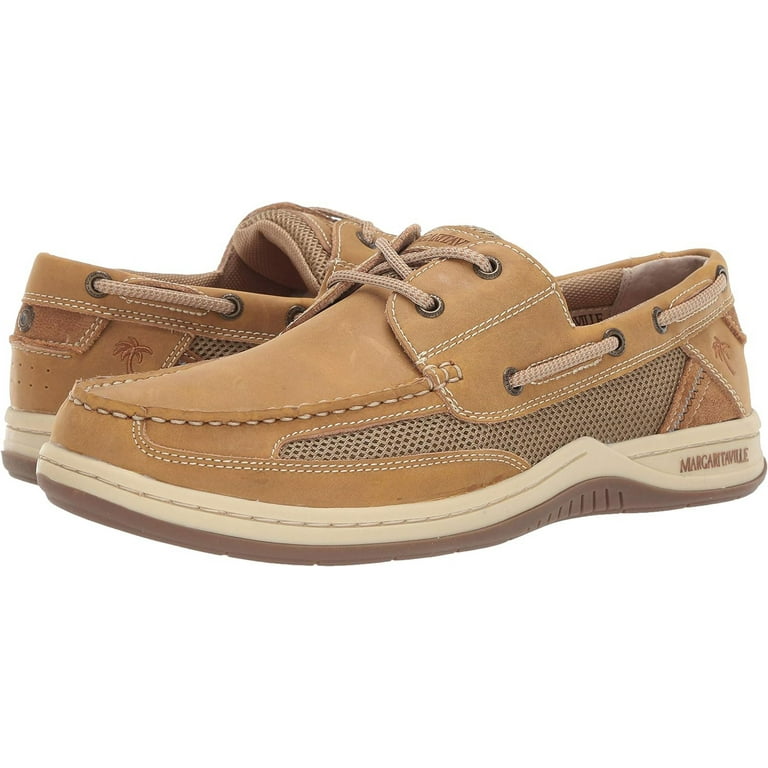 Margaritaville Men s Anchor Lace Boat Shoe Light Tan Ankle High Leather Boating 9.5M Walmart