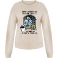 thumbnail image 3 of Chandails en Molleton d'Halloween pour Femmes Imprimé Squelette de Citrouille Surdimensionné Automne Chaud Doux Manches Longues Col Rond Pull Tops, 3 of 7
