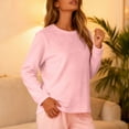 thumbnail image 5 of Diufon Fleece Tops for Women Long Sleeve Thermal Pullover Pajamas Top Fall Winter Warm Crewneck Fuzzy Sleepwear, 5 of 10