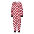 thumbnail image 2 of Elippeo Christmas Family Matching Pajamas Long Sleeve Santa Claus Print Hooded Jumpsuit Sleepwear, 2 of 10