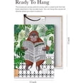 thumbnail image 2 of HFDF Bathroom Orangutan on Toilet Readg Newspaper Canvas Poster Patg Wall Art, Orangutan Prt Picture Artwork Ready to Hang for Restroom Wall Decor 20x24inch Framed, 2 of 6