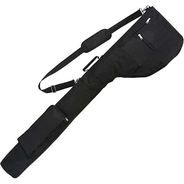 Bolsa de palos de golf, bolsa de transporte de palos de golf plegable con cremallera con bolsillos convenientes, estuche de entrenamiento de campo de golf portátil para hombres y mujeres negro JFHHH pequeña