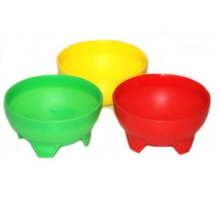 Salsa Bowls Tazon para Salsas Plastic Mexico Molcajete Chips Guacamole, Serving Dish, Sauce Cup, Side dish, Snack, Chips, Dip, Nuts Candy Gift,Anti Slip -Set of (Best Mexican Side Dishes)