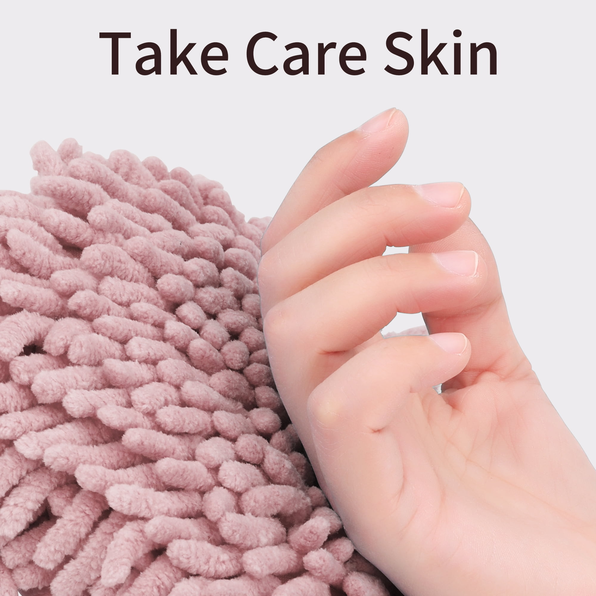 Unique Bargains 4 Pcs Soft Chenille Ball Hand Towels Dark Pink/Red 6" x 6"