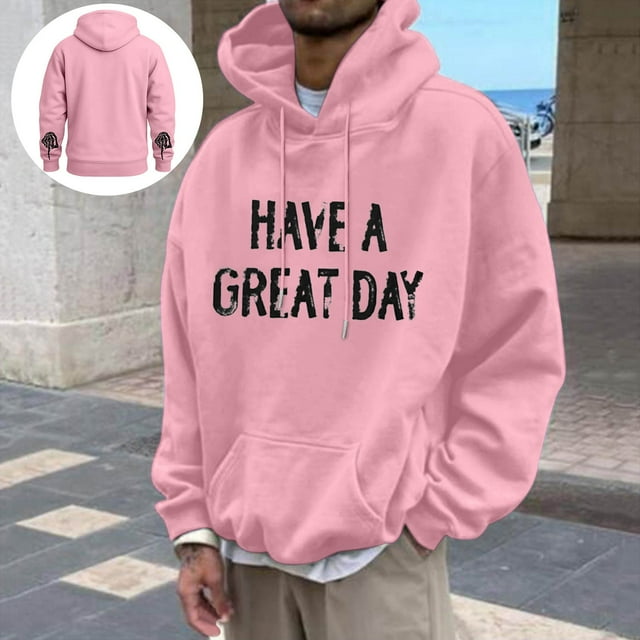 MHFRRA Sudadera con Capucha Gráfica Divertida, Informal, Cómoda y con Estampado de Letras para Uso Diario y Actividades Al Aire Libre Rosa